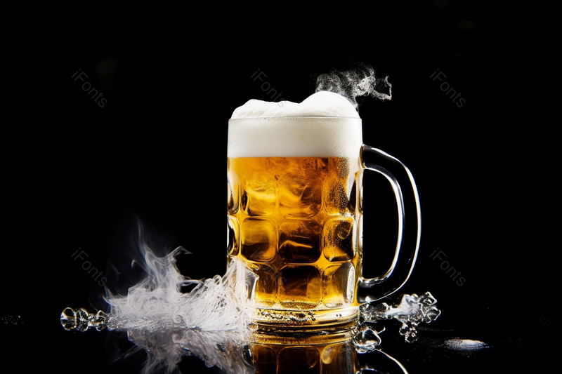 冒着冷气的夏季冰镇啤酒饮品,高清,摄影图,摄影图片,图片大全,摄影图免费下载